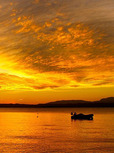 sunset camping Garda Lake